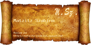 Matzitz Szabina névjegykártya